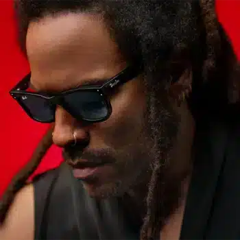 Lenny Kravitz wearing the Ray-Ban Reverse Collection 2024 - Exclusive Collaboration between Ray-Ban and Lenny Kravitz