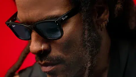 Lenny Kravitz wearing the Ray-Ban Reverse Collection 2024 - Exclusive Collaboration between Ray-Ban and Lenny Kravitz