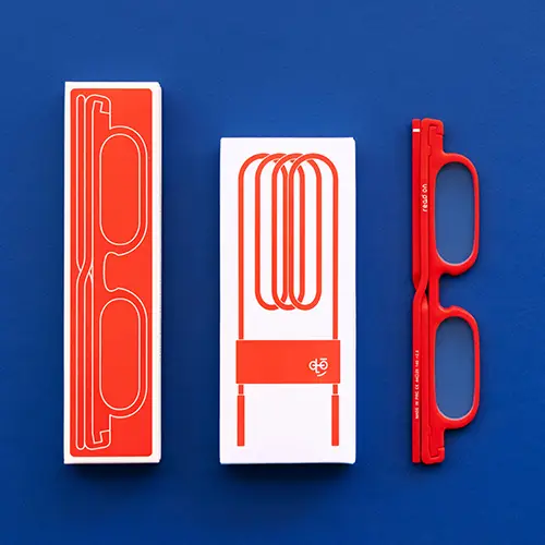 Lunettes de lecture Read On Light en rouge avec emballage innovant