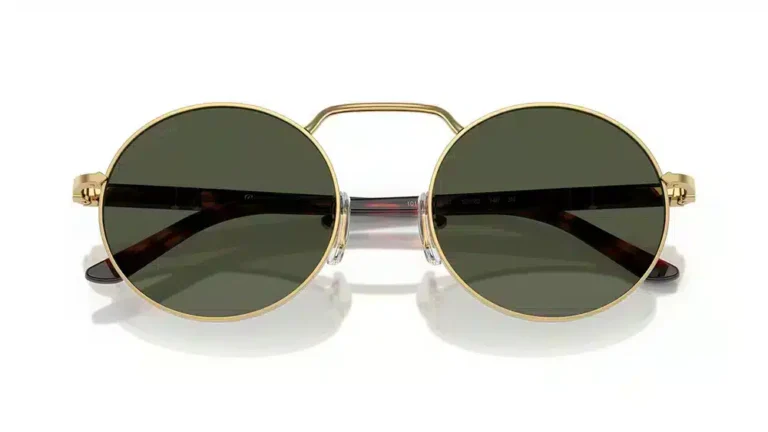 Lunettes de soleil rondes Persol de la collection N2 Automne/Hiver 2024 en métal doré