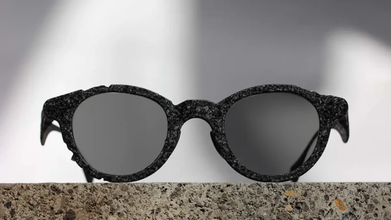Black Titanium Soft Brutalism Sunglasses by T-Generations, featuring a raw texture inspired by Brutalist architecture.