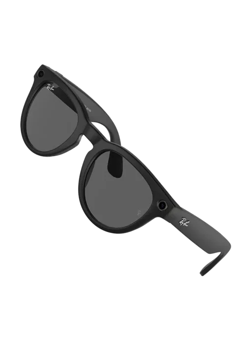 Black Ray-Ban Wayfarer smart glasses, a timeless model with advanced technology for 2025.