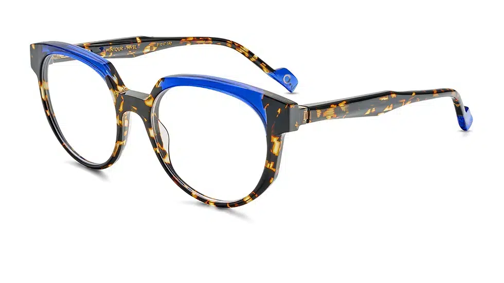 Etnia Barcelona WINTOU-51O-HVBL eyeglasses with a tortoiseshell frame and blue accents.