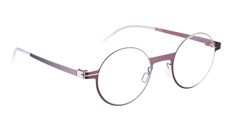 Gafas redondas Astro 47O en burdeos de lool eyewear, con un diseño minimalista y sofisticado