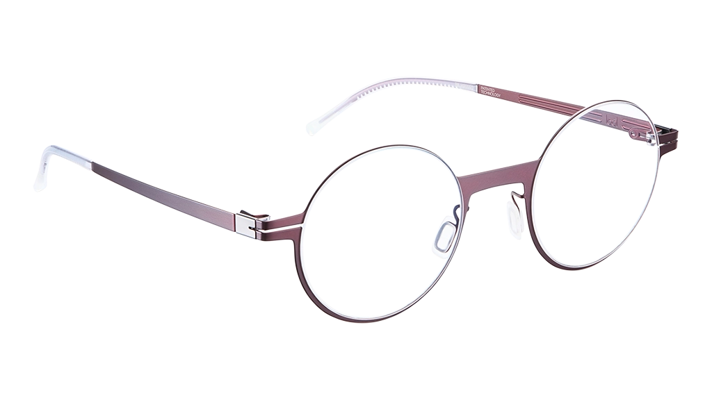 Lunettes rondes Astro 47O en bordeaux de lool eyewear, avec un design minimaliste et sophistiqué.