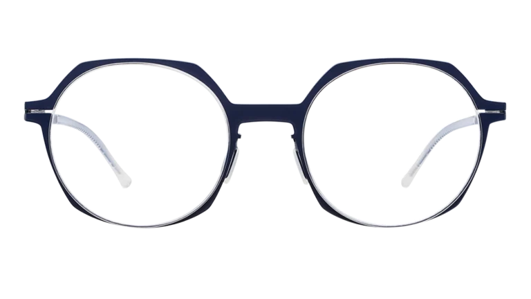 Gafas redondas Nexus 50O en azul de lool eyewear, con un diseño minimalista y atemporal