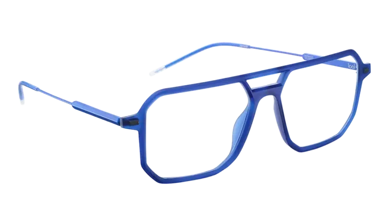Gafas geométricas Torx 54O en azul de lool eyewear, con un diseño audaz y contemporáneo