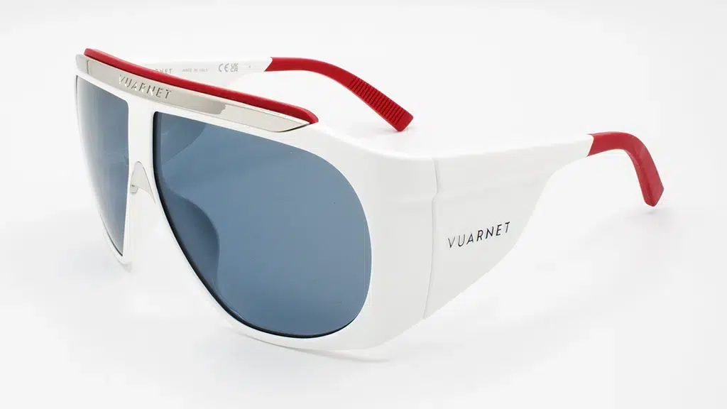 Vuarnet Altitude 01 Sunglasses - White frame, Blue Polar lenses, designed for protection and performance in high mountains.