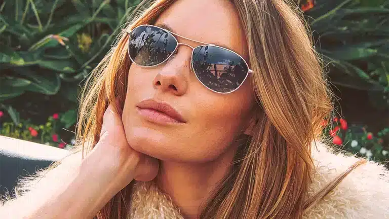 Oliver Peoples 2025. Camille Rowe wearing Oliver Peoples 2025 sunglasses in The Eyes of Oliver campaign