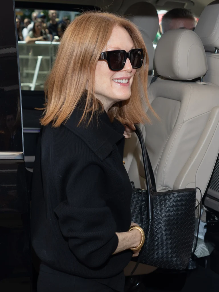Balenciaga, Alaïa, Saint Laurent: Sunglasses That Stole Cannes 2025 8 Julianne Moore - Bottega Veneta Eyewear