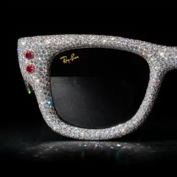 rayban Wayfarer Puffe full pave, or blanc 18 carats