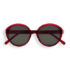 Fiamma, lunettes de soleil rondes en acétate rouge transparent, verres gris