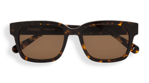 Incantevole, lunettes de soleil rectangulaires en acétate écaille, verres bruns