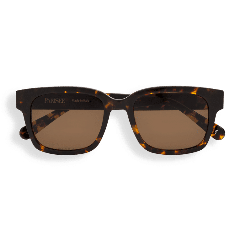 Incantevole, lunettes de soleil rectangulaires en acétate écaille, verres bruns