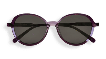 Stelle, lunettes de soleil rondes en acétate violet transparent, verres gris