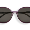 Gafas de sol Stelle, montura redonda de acetato violeta transparente, lentes grises