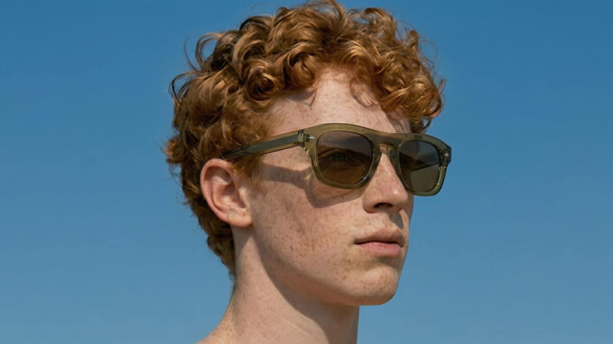 Freschezza — rectangular green crystal acetate sunglasses, Parisee Eyewear