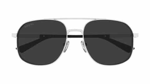 Lunettes pilote Gucci métal double pont Web stripe travel retail SS26